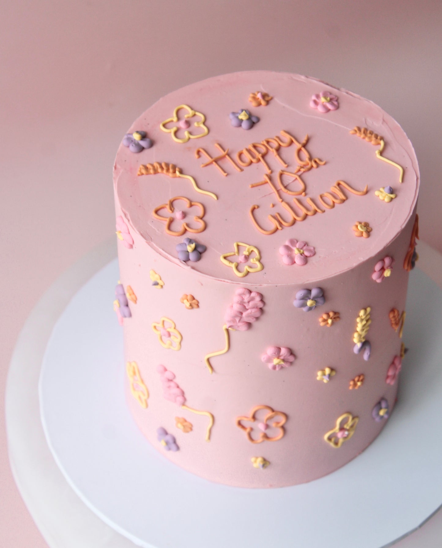 Flower Drawing Cake