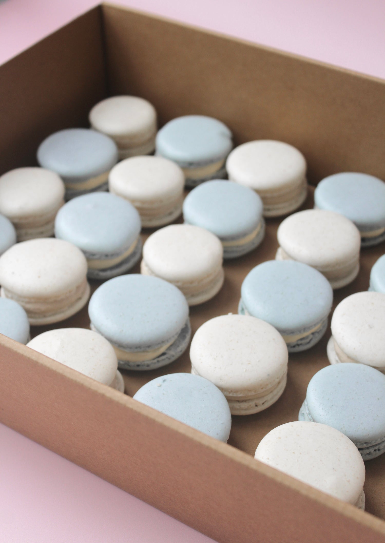 Macarons in a box, baked by Sweet Street Cakery