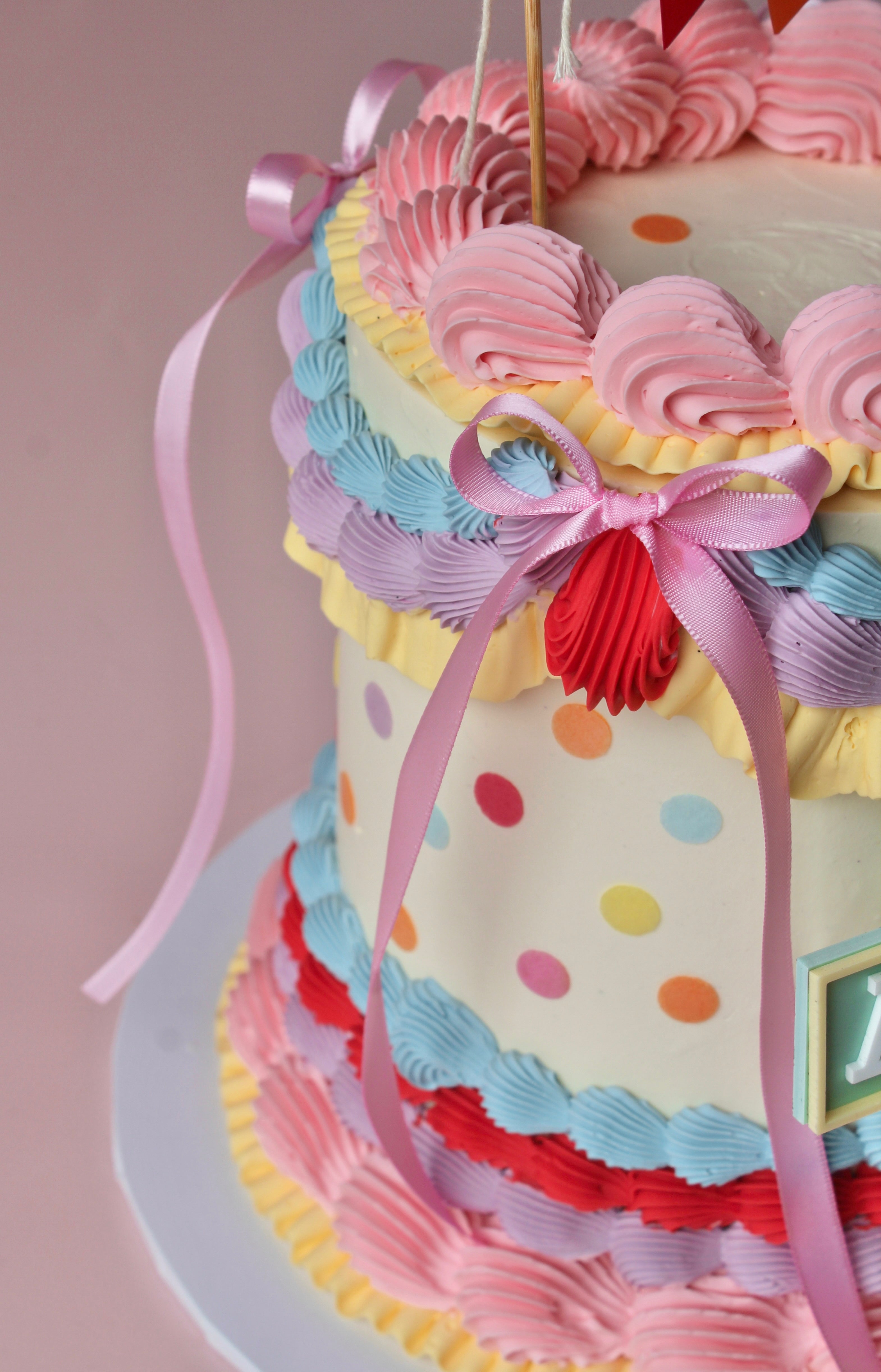 Custom polka dot theme cake 
