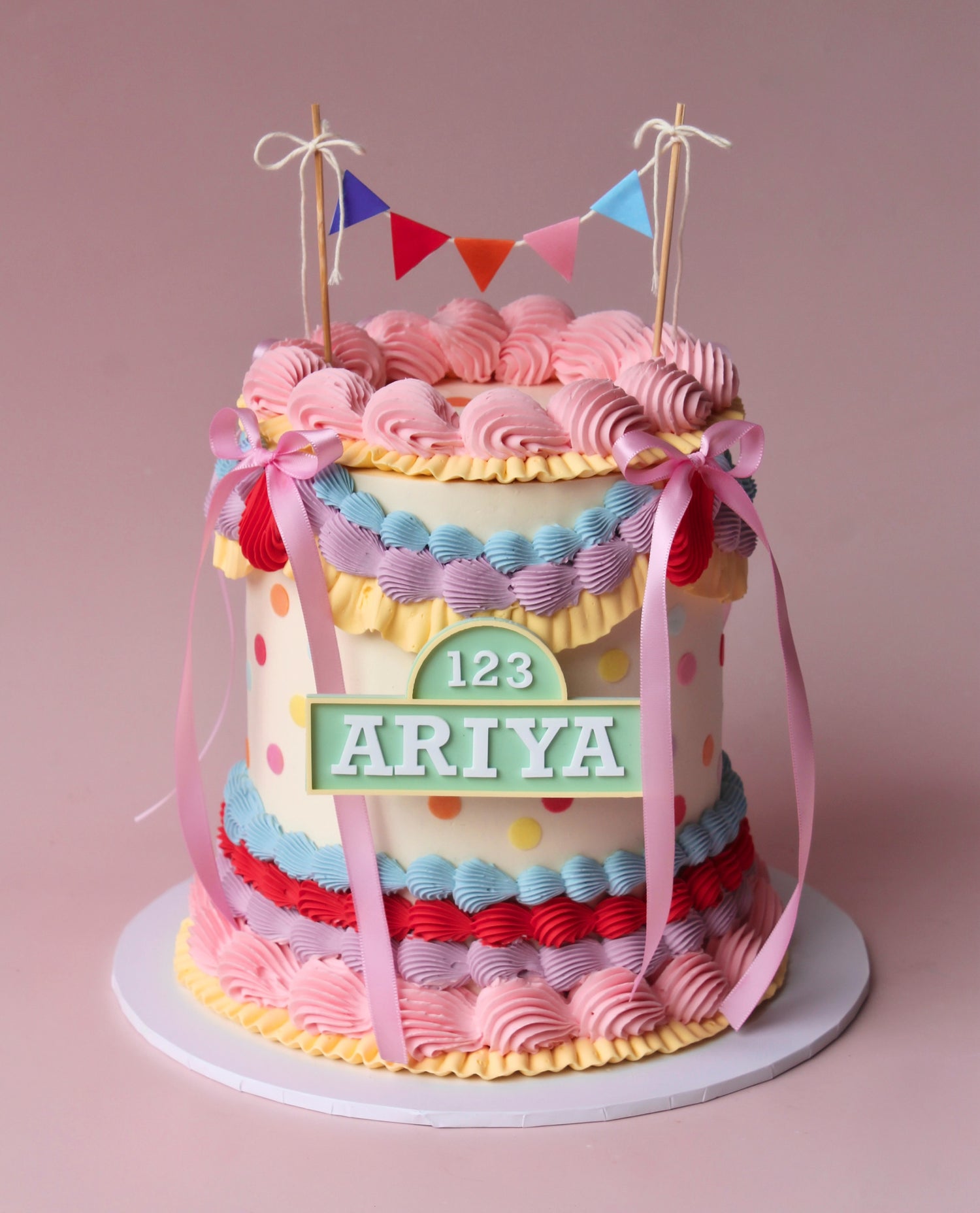 Bright fun birthday cake 