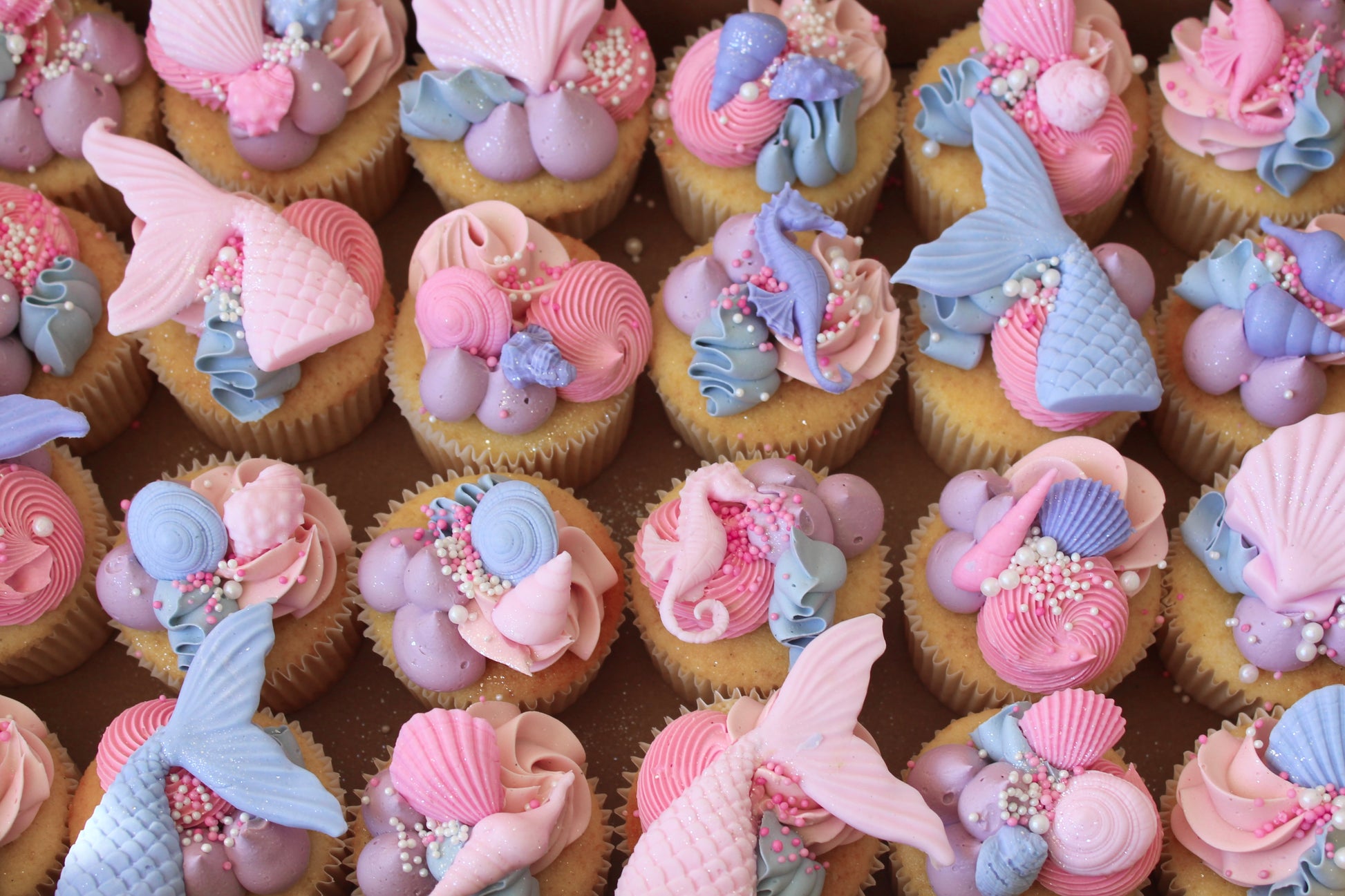 Mermaid themed cupcakes 