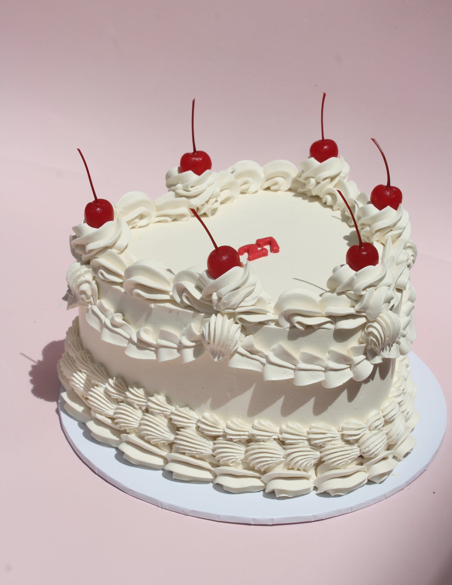 White Vintage Heart Cake
